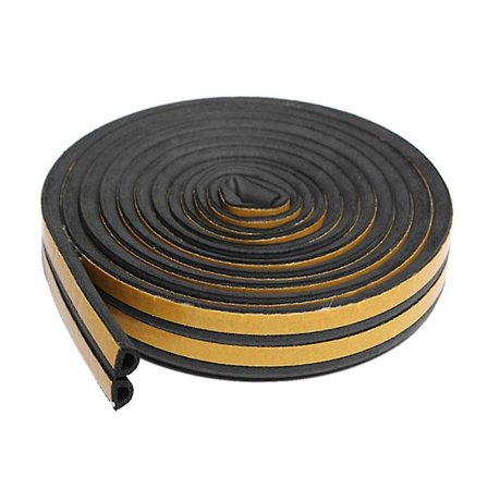 5m skum selvklebende dør- og vindustetningslist D 9x6mm svart
