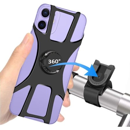 Irrotettava pyörän puhelinteline, yleiskäyttöinen ohjaustangon pyöräteline, 360° kierto, 4,5-7,0 tuumaa, matkapuhelinteline Iphone 13 12 11 Pro 