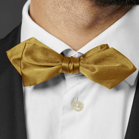 Shiny Gold Basic Pointy Pre-Tied Bow Tie for Men - Pre-tied bow ties