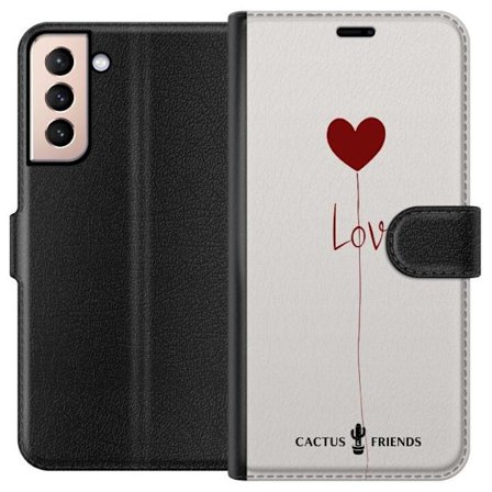 Yhteensopiva Lompakkokotelo Samsung Samsung Galaxy S21 Cactus and Friends - Love Balloon Minimal