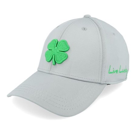 Black Clover - Grå flexfit Keps - Premium Clover Silver/Green Flexfit @ Hatstore