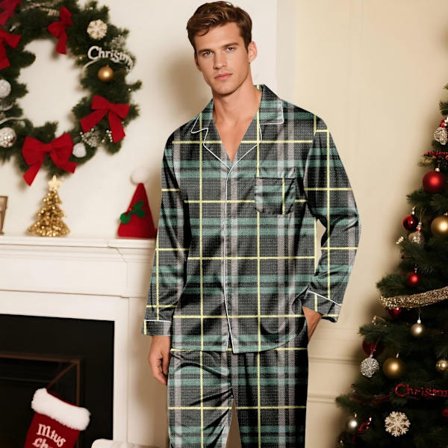 Familie Julepysjamas Matchende Sett Silke Casual Matchende Sett for Familie