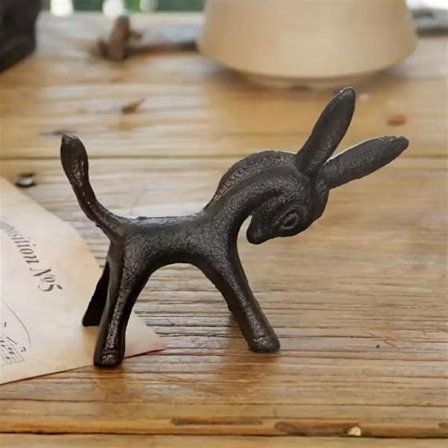 Kreativ esel i støpejern, hagedekorasjon, dekorasjon til stue og arbeidsrom.