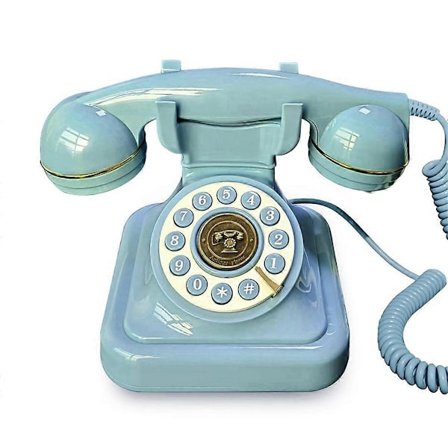 Audio Gæstebog Telefon Retro Roterende Stil Antik Audio Gæstebog Telefon Besked Stemmeoptager Vintage Telefon Blå-WELLNGS