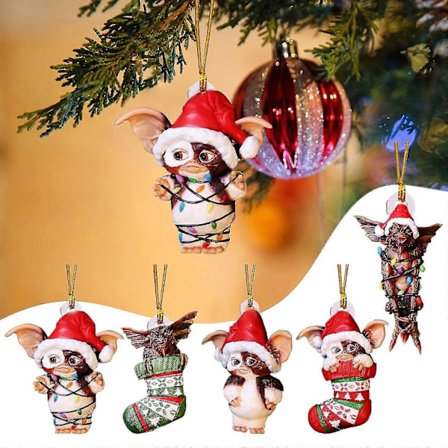 Gremlins Gizmo Julenissehatt Hengefigur Ornament Pynt med Feelykter