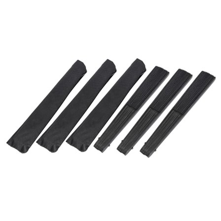 3 stk. Retro Håndholdt Vifte Bambus Foldevifte til Dekoration med Ærme Sort