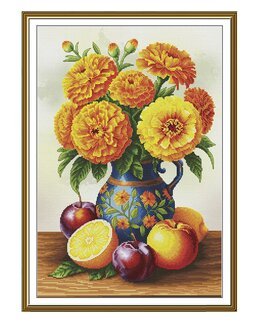 Broderikit Tavla Bukett av ringblommor