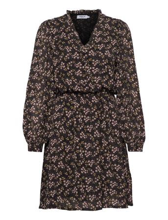 Iluna Rikkelie Ls Dress Aop Black MOSS COPENHAGEN