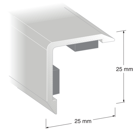 Duri 1163502 Hjørnebeskyttelse selvheftende 50 x 50 mm, sølv, Byggematerialer