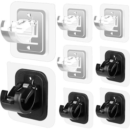 8-delt gardinstangbrakett uten boring, selvklebende gardinstangbrakett uten spiker, justerbar gardinstangbrakett