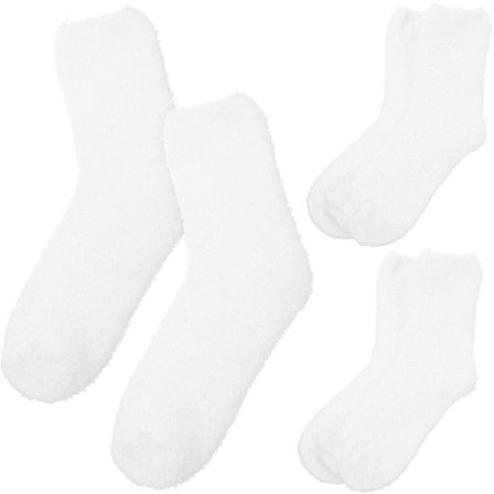 3 Par Ensfarvede Herre Myke Tøffelsokker Fuzzy Tykke Varme Korallfleece Hjemmesove Sokker for Vinter - Fri Størrelse (Hvit)