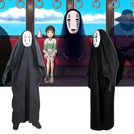 Spirited Away No Face Kaonashi Kostym Fancy Up Outfit Kappa Mask Handskar Set L