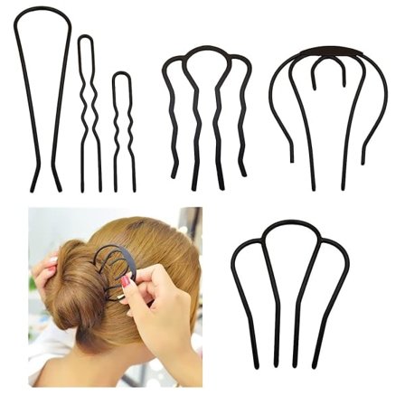 Vintage hårsidekamme, frisurer sidekam, U-formet tænder hårnål, 4 tænder hårtilbehørskam, 6 stykker