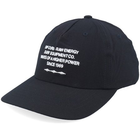 Rip Curl - Raw Energy Statment Cap Black Dad Cap Unconstructed Black Cap - @ Hatstore