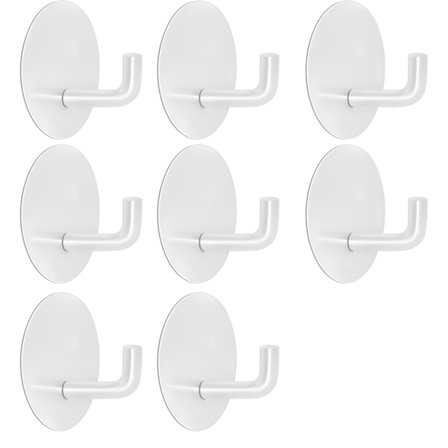 8-pakning kraftige selvklebende kroker - 8-pakning - 6,8 kg kapasitet rustfritt stål veggkroker, ingen spiker hengekroker for nøkler, jakker, håndklær
