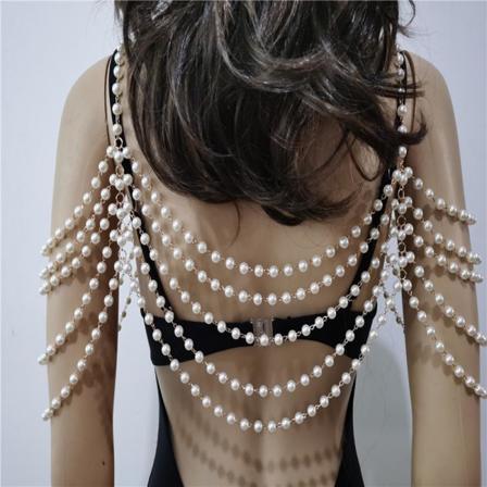2 kpl Helmi Kaulakoru DIY Käsityö Huivi Helmi Rintapanta Choker Kaulakoru Lahja Olkapää Kehon Ketju Kaulus Korut Naisille Hääjuhla Prom