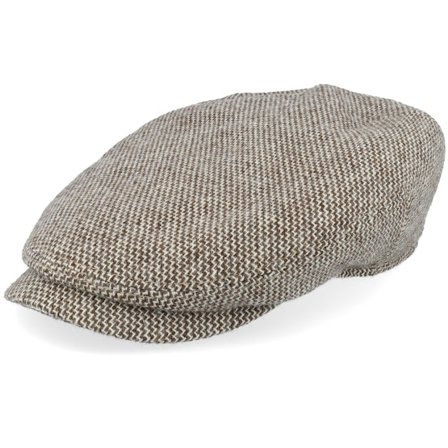 Stetson - "Redes " flatcap Boné - Driver Virgin Wool Brown/Woolwhite Flat Cap @ Hatstore