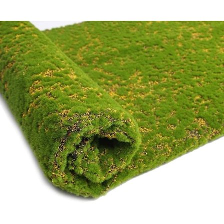 Konstgjord mossa matta gräsmatta, syntetiskt gräs växter landskap konstgjord gräs trädgård matta, gul punkt