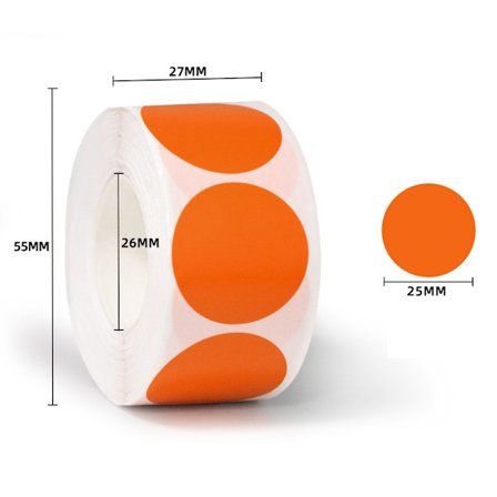 500 ark/rull, runde klistremerker, flyttbare selvklebende etiketter, for organisering av kodede etiketter.