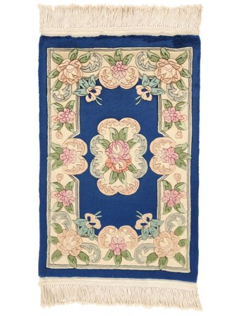 Orientalisk Kina 90 Line Matta 60X90 Beige/Mörkblå Ull, Kina