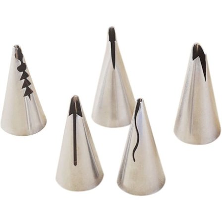 5 stk russiske tulipan glasur sprøytetips tips konditori kakedekorat