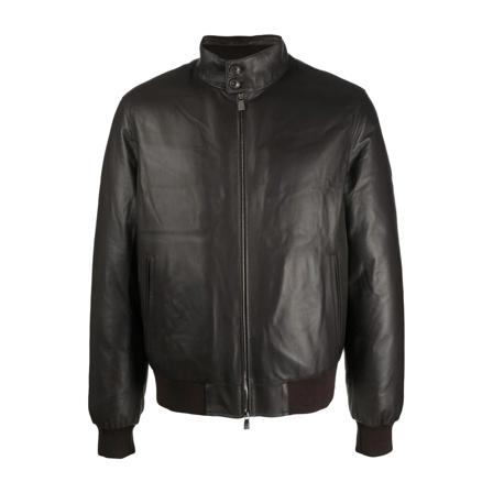 Corneliani Leather Jacket , Bruin , Heren , Maat: L