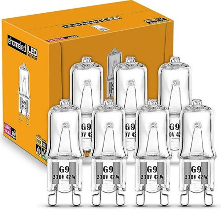 10 stk G9 28w/40w Dimbar 370 Lumen C-klasse Halogenpærer