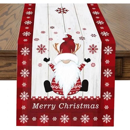 Julebordløper 180 cm lang, God Jul Nisser Jute Bordløpere