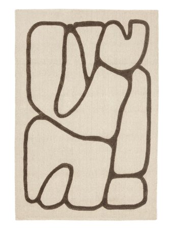 Aura Tæppe - Elfenbenshvid/Brun 160X230 Uld