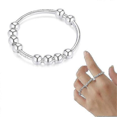 925 Silver Anti-ångest Ring för Kvinnor Män Fidget Rings för Ångest Ångest Ring