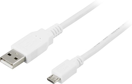 Deltaco USB-299W - USB-kabel - USB til Micro-USB type B - 25 cm