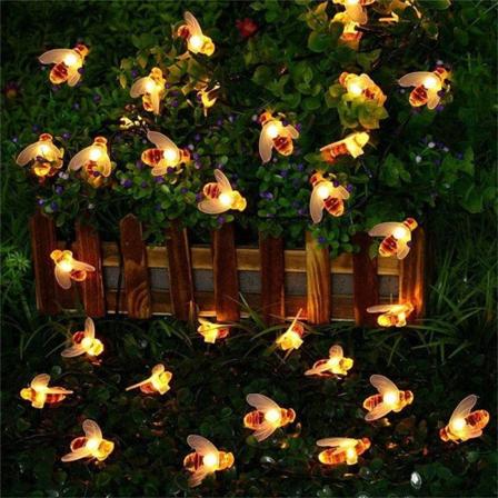 LED Solar Bee String Lights utendørs vanntett dekorlampe 5m 20l