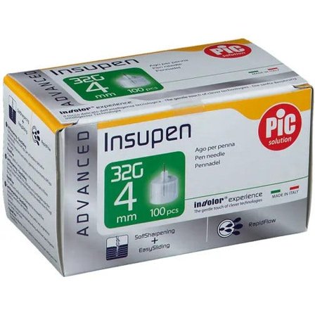 Pic Insupen Advanced Ago Penna Insulina G32 4mm 100 Pezzi