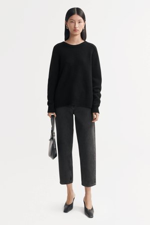 Soft Goat - Chunky Boyfriend Crewneck - XS - Black