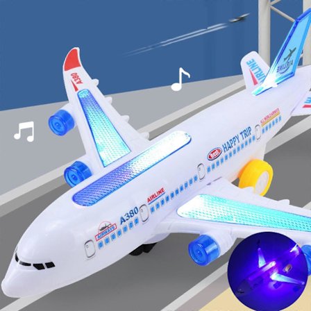 Universal Flyvemaskine Passagerfly Med Musik Oplyst Legetøj Airbus Model Børnelegetøj Flymodel Samle Legetøj