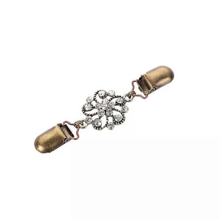 Kofta Clip Glittrande Säkert Grepp Elegant Design Funktionell Accessoar Retro Mode Kofta Clip Med Strass Vintage