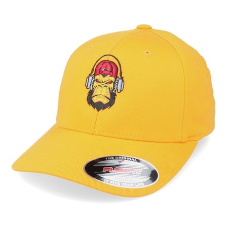 Kiddo Cap - Gelb flexfit Cap - Kids Cool Music Monkey Yellow Flexfit @ Hatstore