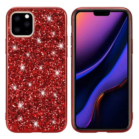 Glitter iPhone 11 kuoret - Punainen