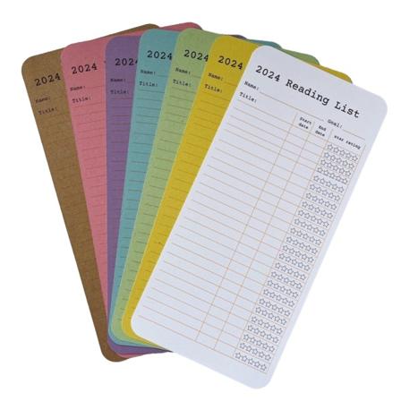 Bibliotekskort Läslista Bokmärke Bärbar lärobok Plastböcker Märken för bokälskare 7 Colors