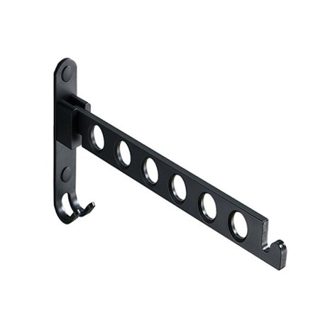 Sammenleggbar veggmontert kleshenger, svart 90° veggmontert sammenleggbar kleshenger