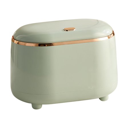 Mini Søppelbøtte for Skrivebord med Stor Åpning ABS Søppelkurv med Lokk Lys Grønn