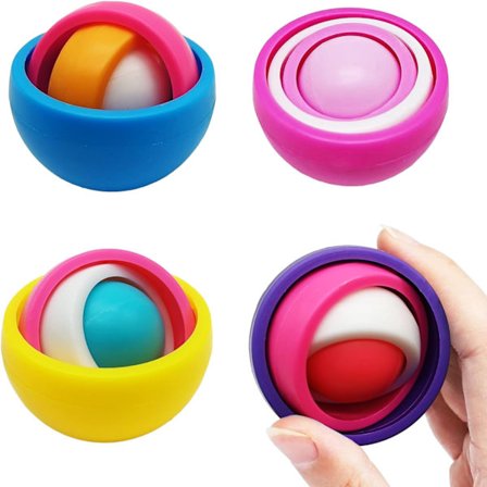 4-pack nya fidgetsensoriska leksaker, oändlig flip rolig spinner 3D-boll