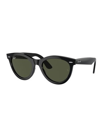 Ray Ban Unisex's sunglasses with a frame made of plastic in black and lenses in green
