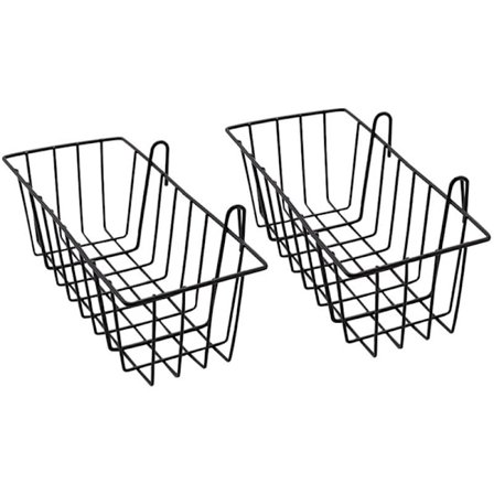 2 stk. hængende metal kurve til væg gitter panel, gitter opbevaringskurv, kurv displays til køkken,