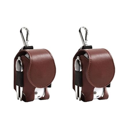 2 st Golf Tee Bag Bollficka Mini Läder Golfboll Förvaringsväska Hållare Håll Golf Förvaringstillbehör-a