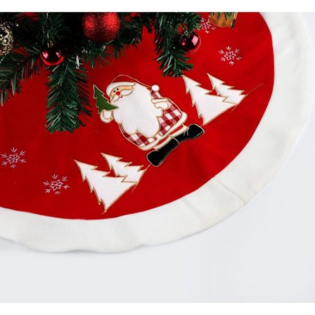 Rundt Juletræsskørt Juletræsdække Juletræsdække Juletræsnålebeskyttelse Rød/Hvid