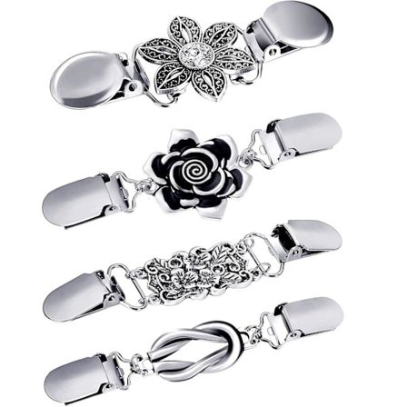 4-delat set vintage tröja sjal clips Dam skjorta brosch clips