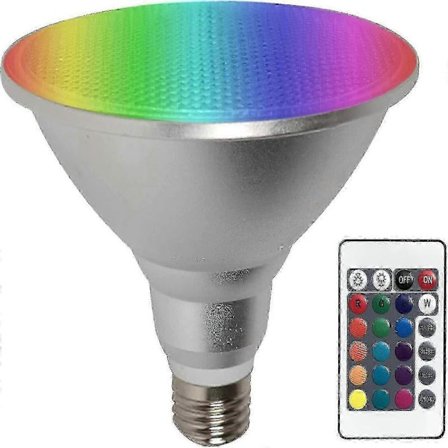 PAR38 LED-lampe 30W Dimbar RGB Fargeskiftende, E27 Fjernkontroll, Vanntett Innendørs/Utendørs Lampe