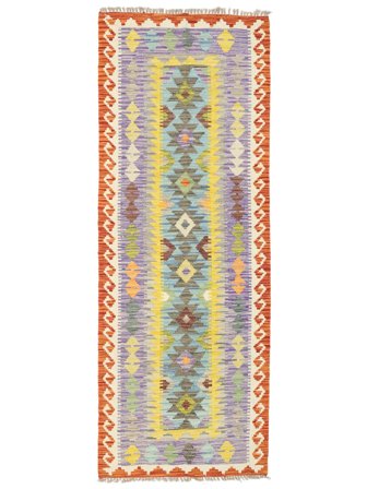 Kilim Afghan Old Style Rug Hand Woven 76X202 Runner Grey/Brown Afghanistan