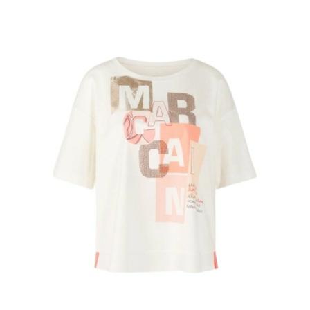 Marc Cain, T-Shirts Wit, Dames, Maat:L,Katoen,strepen